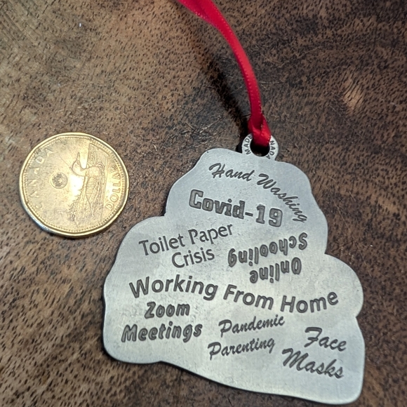 Blue and Red Holiday Ornament with Snowman Design - Picture 2 of 3